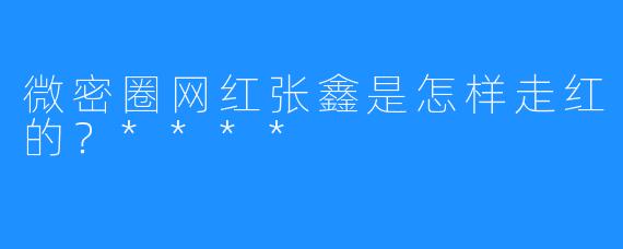 微密圈网红张鑫是怎样走红的？****