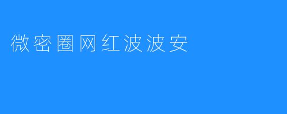 微密圈网红波波安