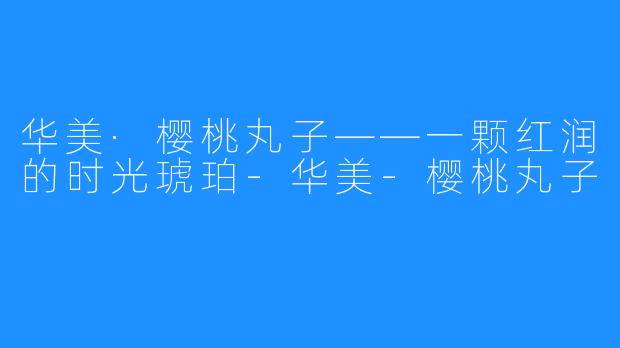 华美·樱桃丸子——一颗红润的时光琥珀-华美-樱桃丸子